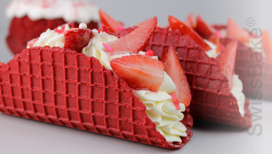 Red Velvet Waffle Cone Taco